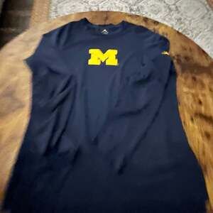 Jordan Brand Michigan Wolverines Navy Logo Practice Performance Long Sleeve T-Sh